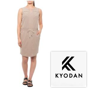 NWT $69 Kyodan Active Women XS Sleeveless Slip on Drawstring Safari Dress Beige